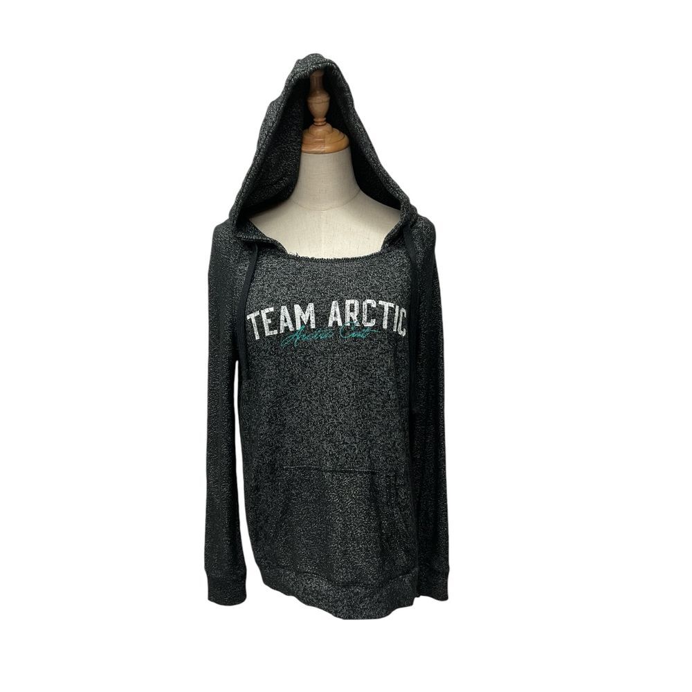 Team Arctic‎ Cat Hooded Sweatshirt Heather Gray Athletic Sport Pullover Size M